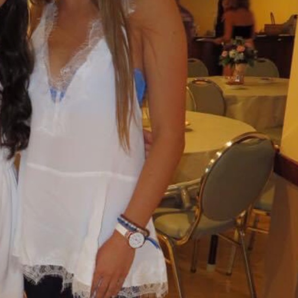 Flowy lace tank.